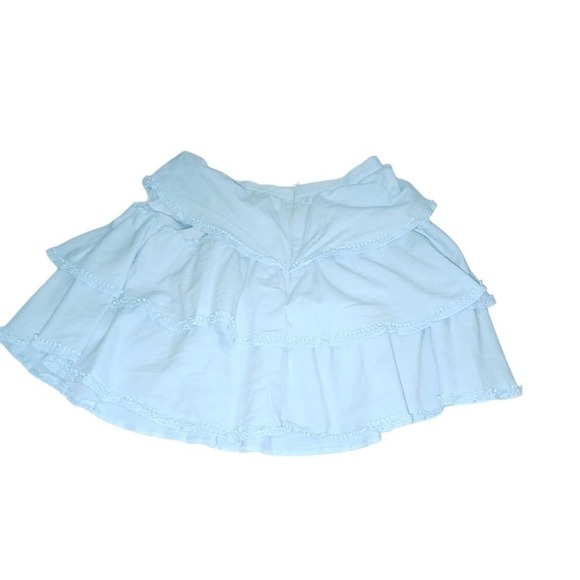Showpo Women's Blue Tiered Mini Skirt M Ruffle feminine Careercore Australia EUC - Picture 1 of 5